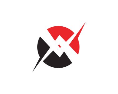 X Harfi Logo Şablonu vektör simgesi