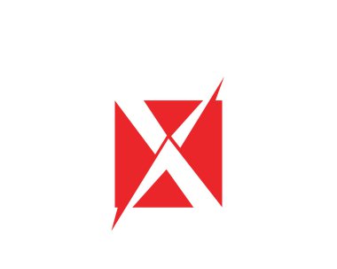X Harfi Logo Şablonu vektör simgesi