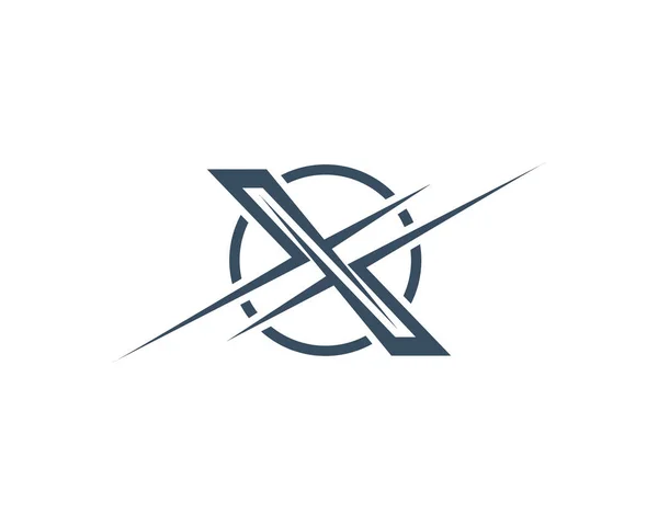 X Carta Logo Plantilla icono de vector — Vector de stock