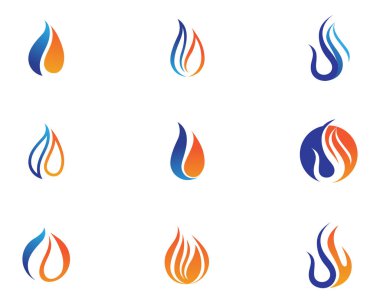 Ateş alev vektör çizimi tasarımı