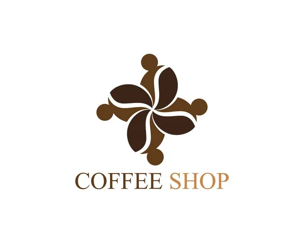 Modelo de logotipo copo de café — Vetor de Stock