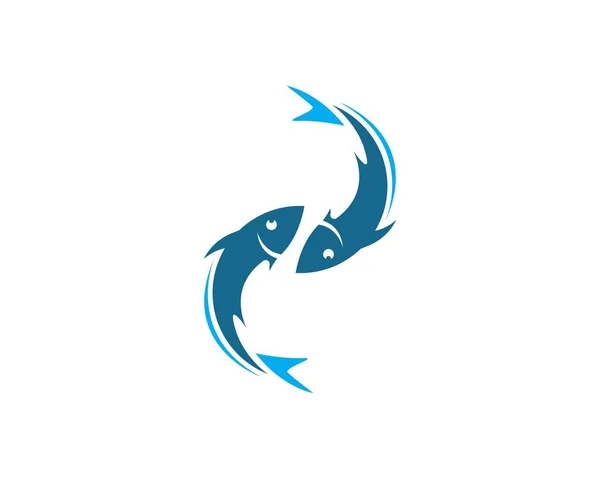 Templat logo ikan - Stok Vektor