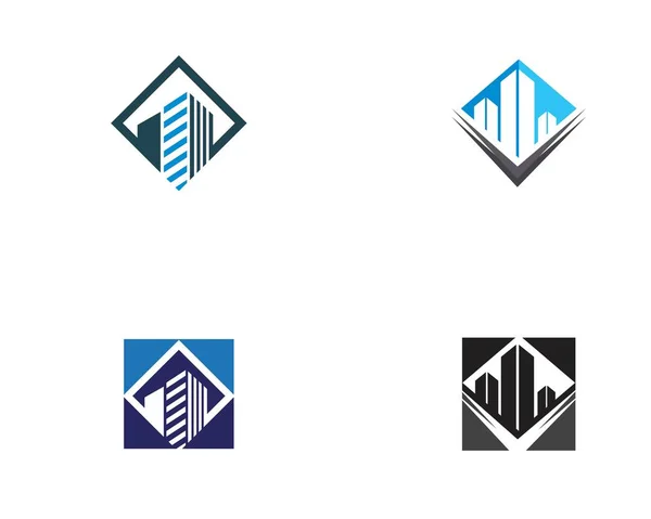 Logodesign für Immobilien und Bauwesen — Stockvektor