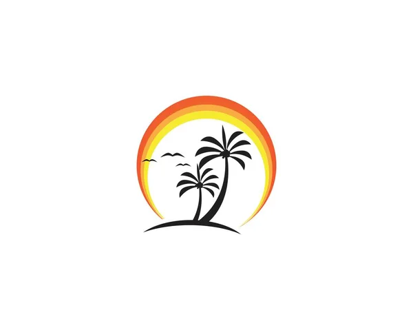 Palm tree summer logo template — Stock Vector