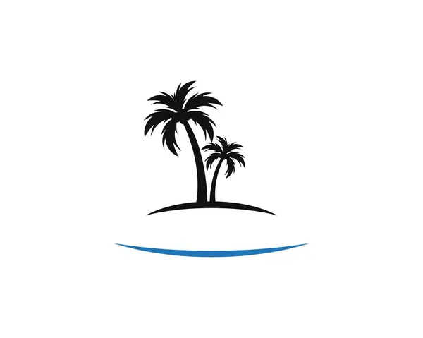 Plantilla de logotipo de verano palmera — Vector de stock
