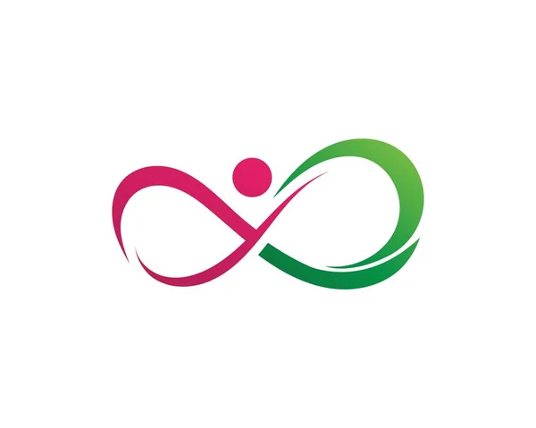 Nieskończoność logo ludzie społeczność Design Vector — Wektor stockowy