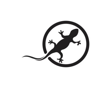 Kertenkele bukalemun Gecko siluet siyah 