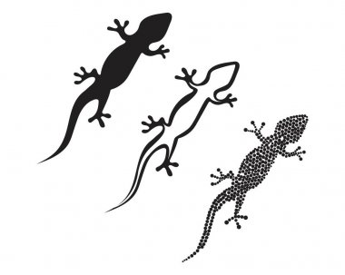Kertenkele bukalemun Gecko siluet siyah 