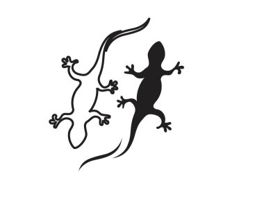 Kertenkele bukalemun Gecko siluet siyah 