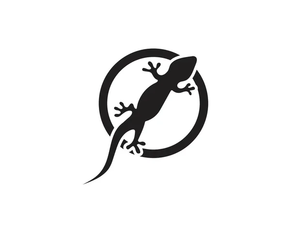 Ящірка хамелеон Gecko силует чорний — стоковий вектор