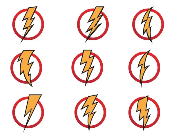 Lightning bout flash bliksemschicht pictogrammen vector — Stockvector
