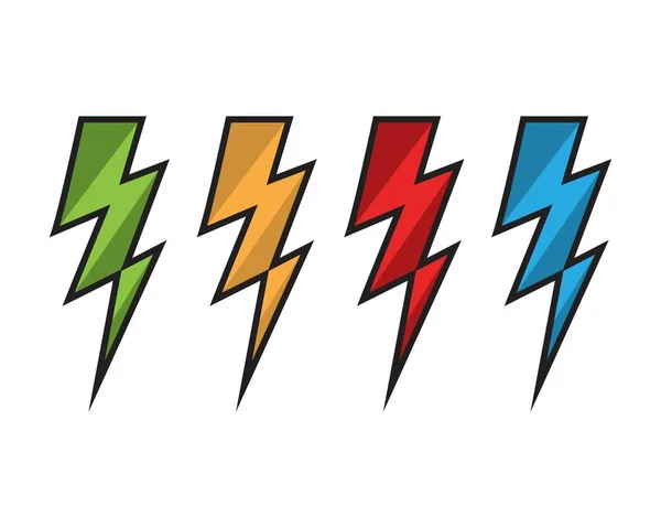 Lightning bolt flash thunderbolt icons vector — Stock Vector