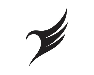 Kanat siyah Logo Şablonu vektör çizim vektörü