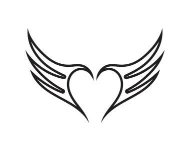 Kanat siyah Logo Şablonu vektör çizim vektörü