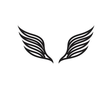 Kanat siyah Logo Şablonu vektör çizim vektörü