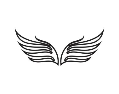 Kanat siyah Logo Şablonu vektör çizim vektörü