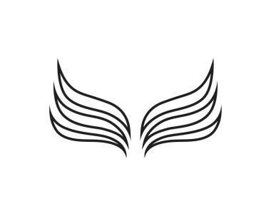 Kanat siyah Logo Şablonu vektör çizim vektörü