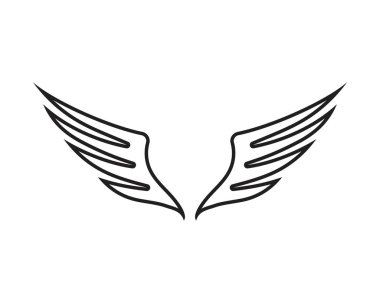 Kanat siyah Logo Şablonu vektör çizim vektörü
