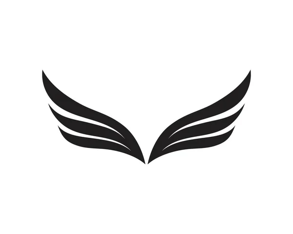 Ala nero logo modello vettore illustrazione disegno vettoriale — Vettoriale Stock