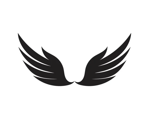 Wing preto logotipo modelo vetor ilustração design vetor — Vetor de Stock