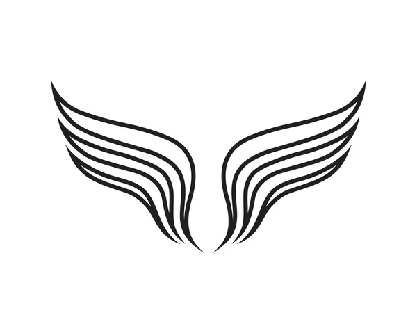 Wing preto logotipo modelo vetor ilustração design vetor — Vetor de Stock