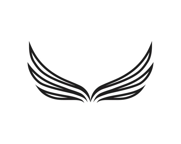 Flügel schwarz Logo Vorlage Vektor Illustration Design Vektor — Stockvektor