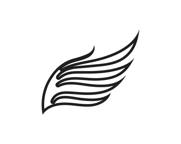 翼の黒いロゴテンプレートベクトルイラストベクトル — ストックベクタ