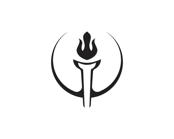 T inicial para o logotipo da tocha e a inspiração do projeto do símbolo — Vetor de Stock