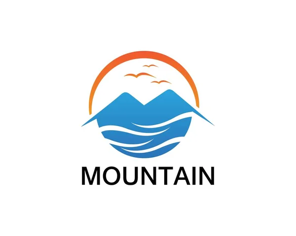 Inspiraciones minimalistas en el diseño del logotipo de Landscape Mountain — Vector de stock