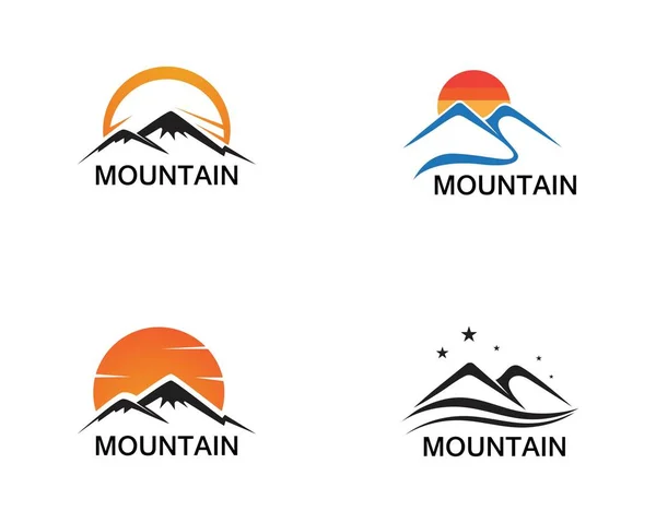 Minimalistische Landschaft Berg Logo Design-Inspirationen — Stockvektor