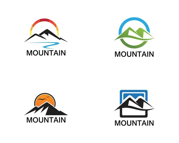 Minimalist Manzara Dağ logo tasarım ilham — Stok Vektör