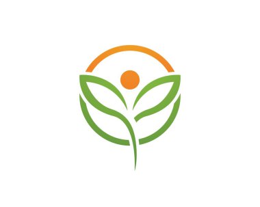 Yeşil ağaç yaprağı ekolojisi logoları