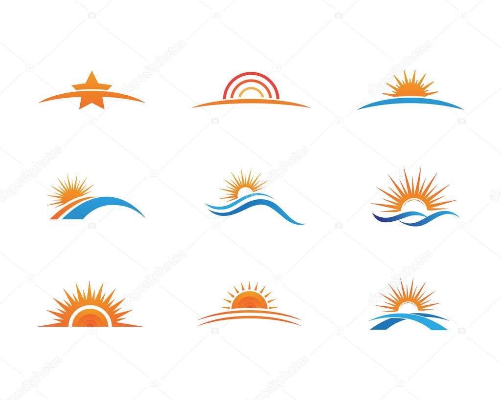 Sun logo generic Icon Template design