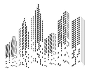 Modern şehir manzarası. Şehir silueti. vektör çizim FL