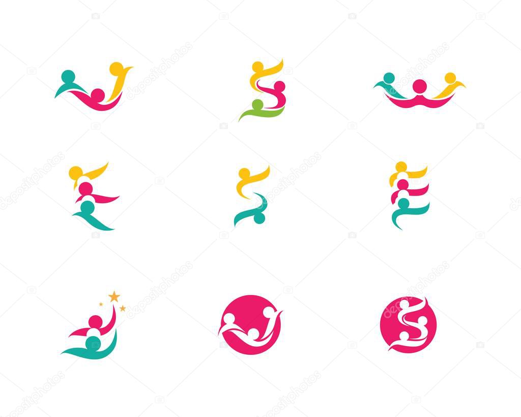 Community, network and social icon design template