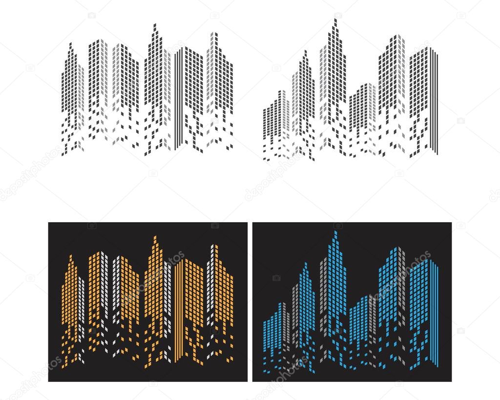 Modern City skyline . city silhouette. vector illustration in flat design