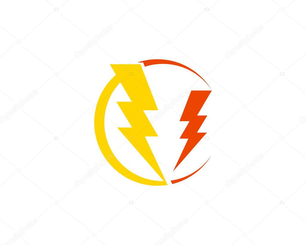 Flash power thunderbolt icons vector