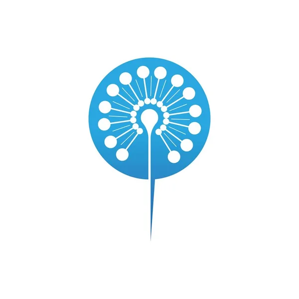Dandelion flower logo vector — Stock Vector