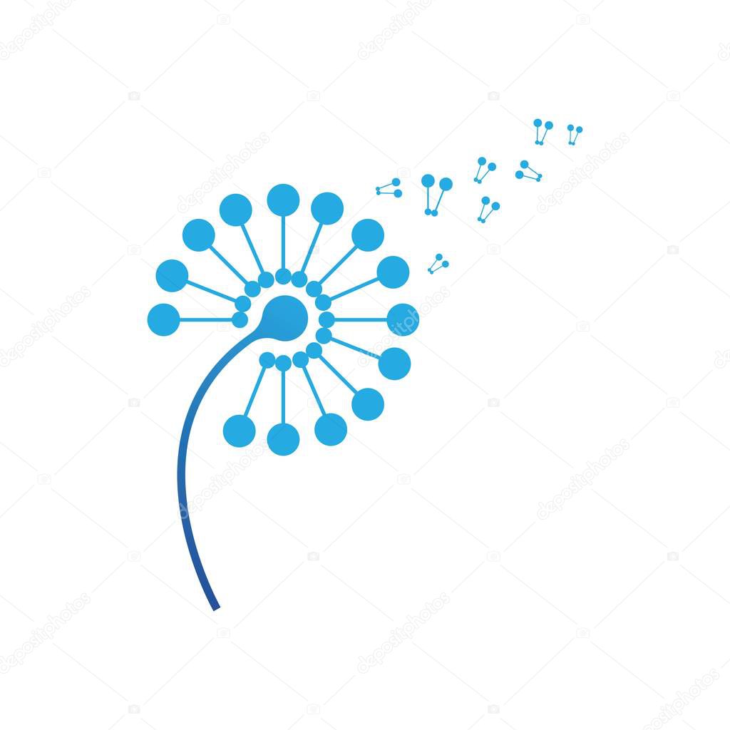 Dandelion flower logo vector template