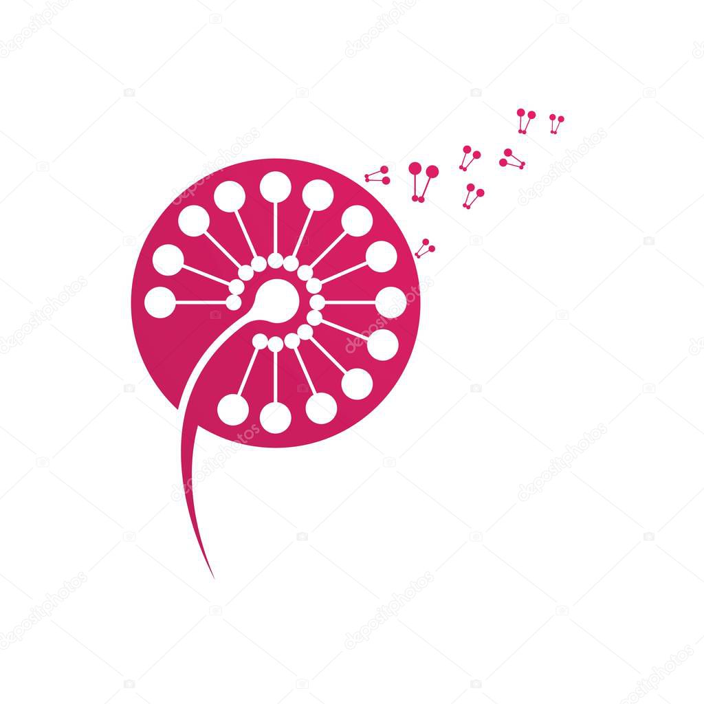 Dandelion flower logo vector template