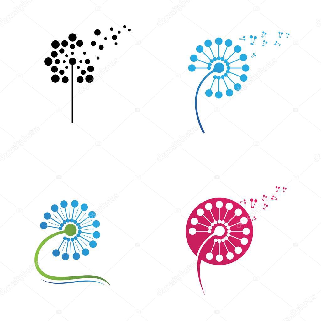 Dandelion flower logo vector template
