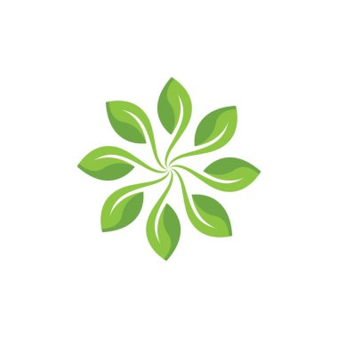 Yeşil yapraklı ekoloji doğa element vektörü