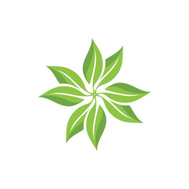 Yeşil yapraklı ekoloji doğa element vektörü