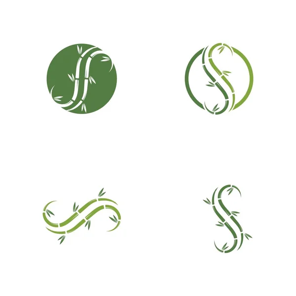 Bambus logo szablon wektor ikona — Wektor stockowy