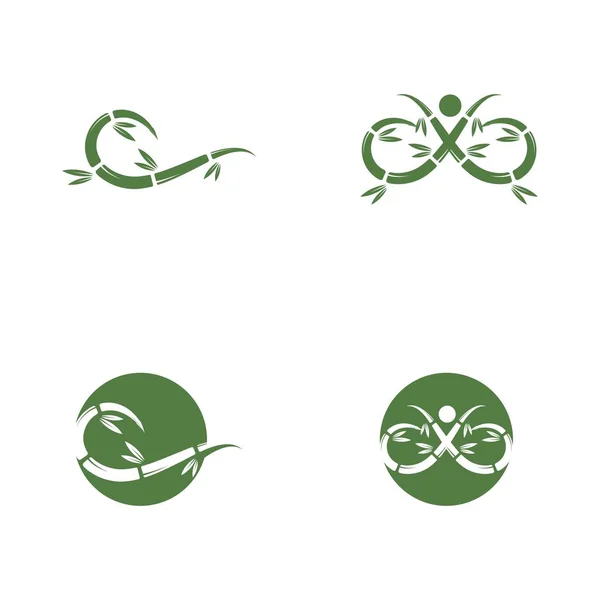Bambus logo szablon wektor ikona — Wektor stockowy