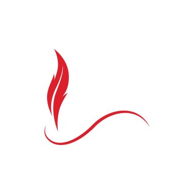 Tüy kalem işareti logo şablonu app yazmak