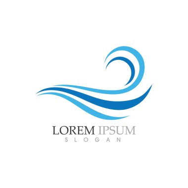 Su Dalgası sembolü ve simge logo şablonu