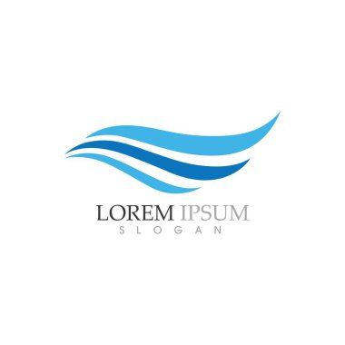 Su Dalgası sembolü ve simge logo şablonu