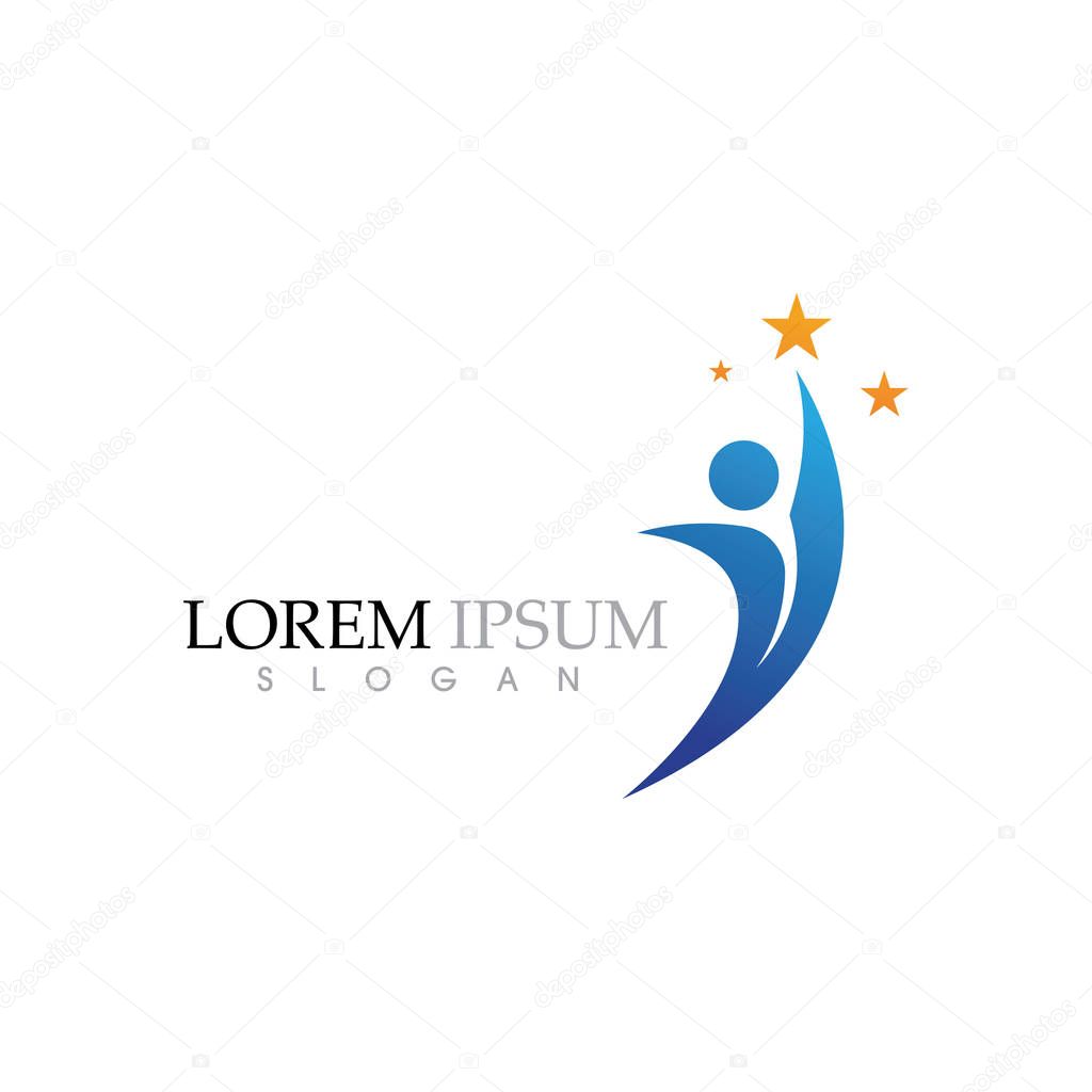 Human character logo sign illustration vector design