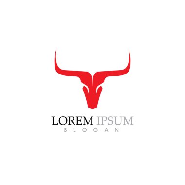 İnek Logo Şablonu vektör simgesi